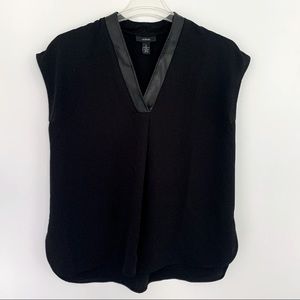 ALFANI - Faux leather trim tunic